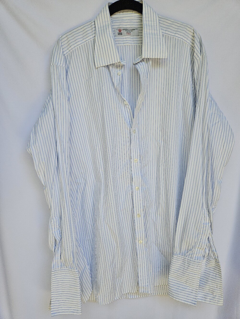 Turnbull & Asser Textured Cotton Long Sleeve Dress Shirt Spread Collar Woven